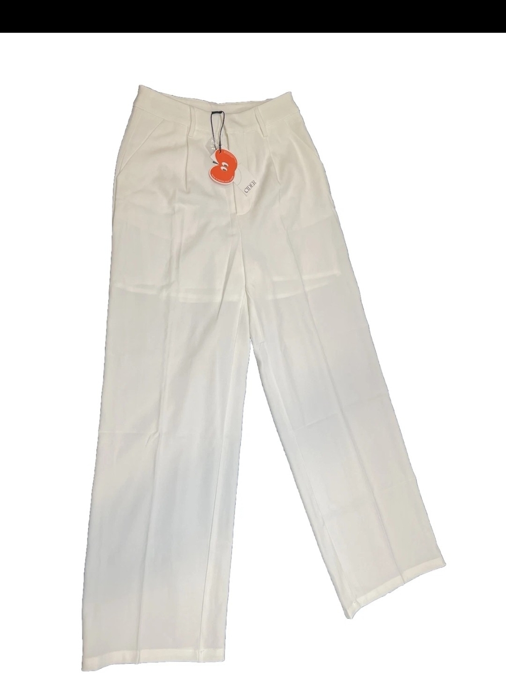 Cider High Waist Dress Pants Wide Leg Women Off White  2x
